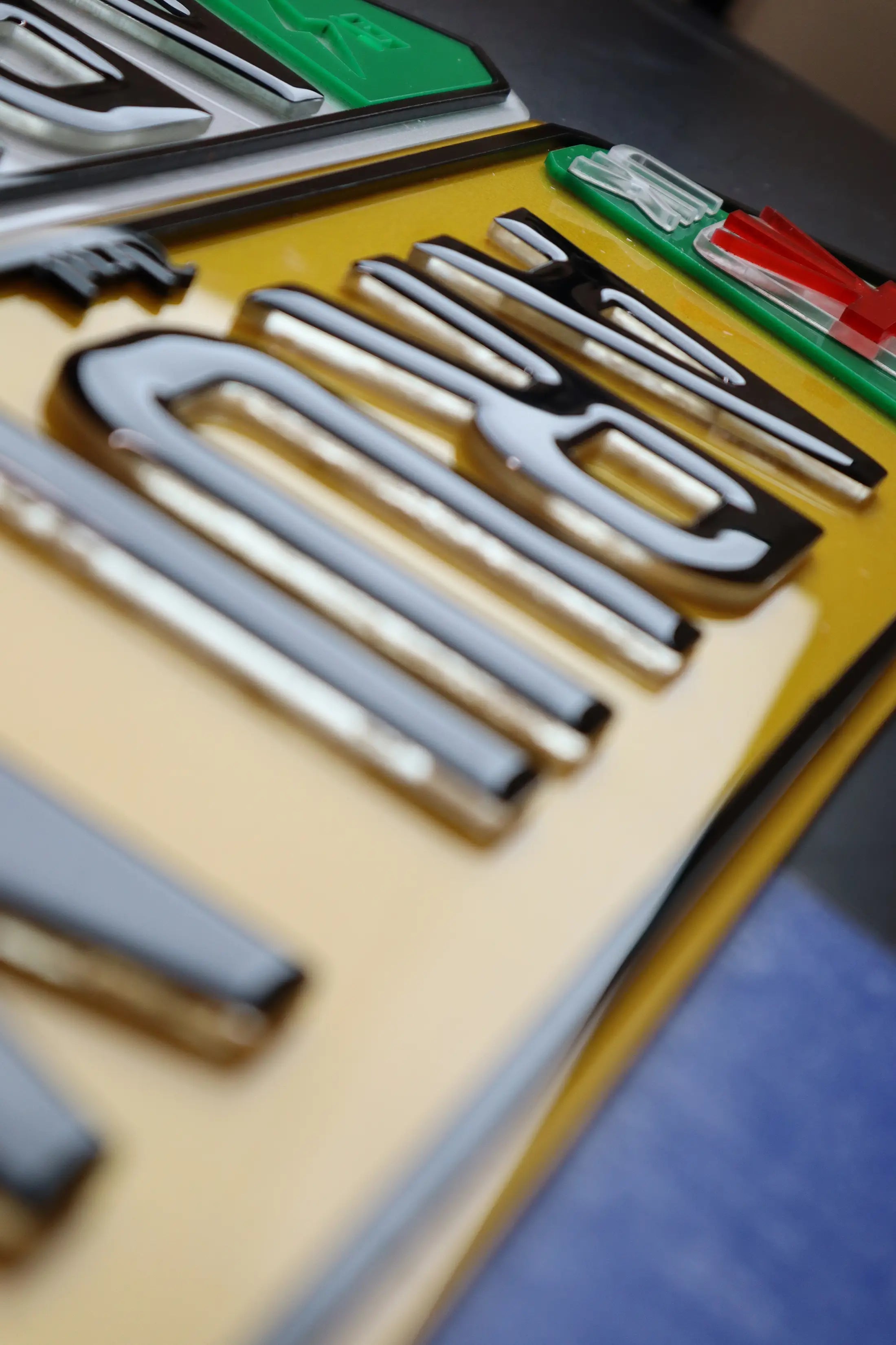 BMW 7 Series Double Custom 4D EV Plate with Green Sides LB67