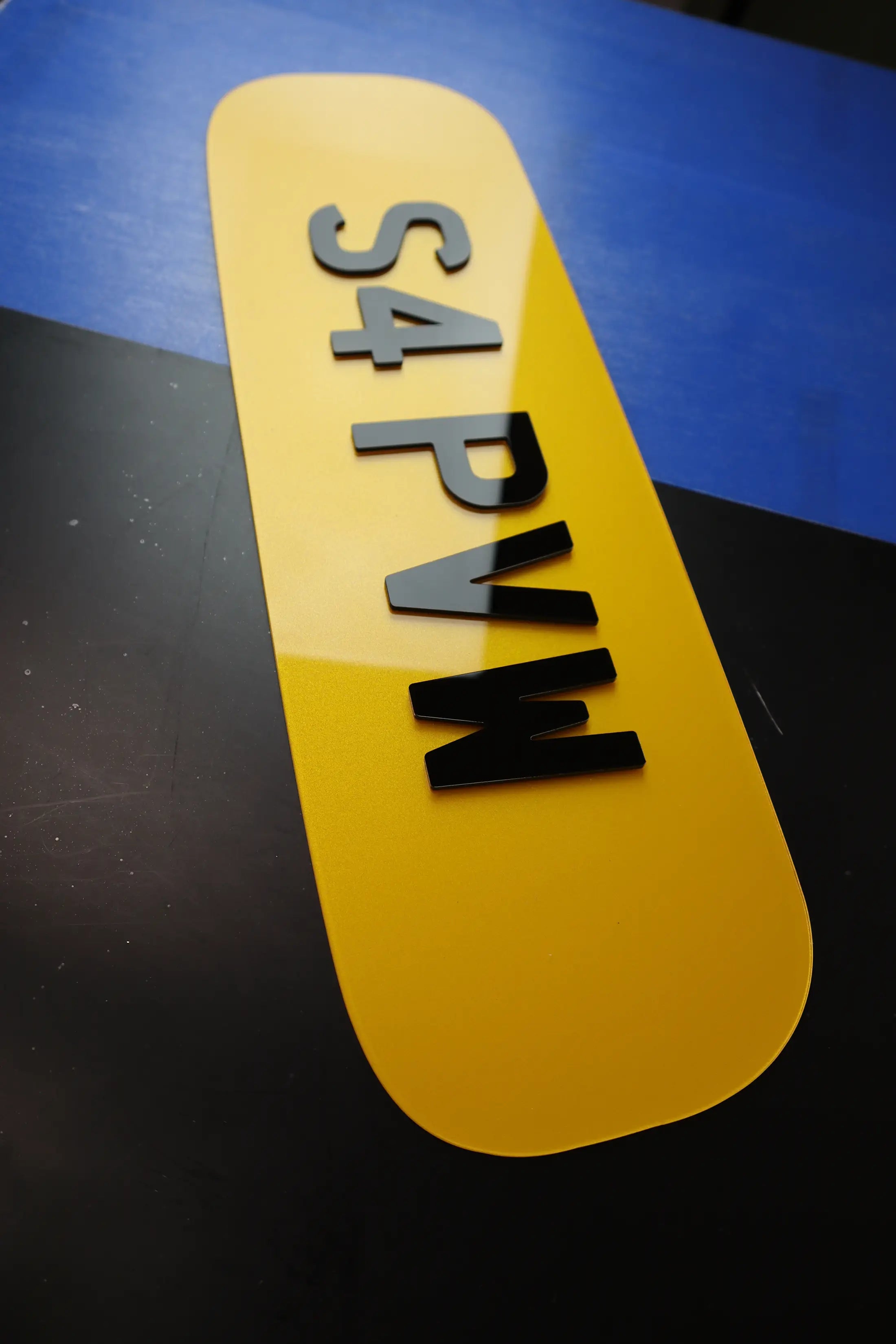 Custom Oversize Oval Rear Plate for Mazda MX-5 2.0 Sport — 3mm Gloss Acrylic Lettering LB69