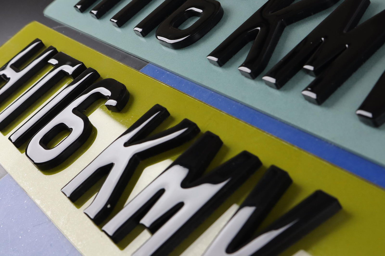 Set of Triple Thick 7mm Chunky 4D Gel Number Plates