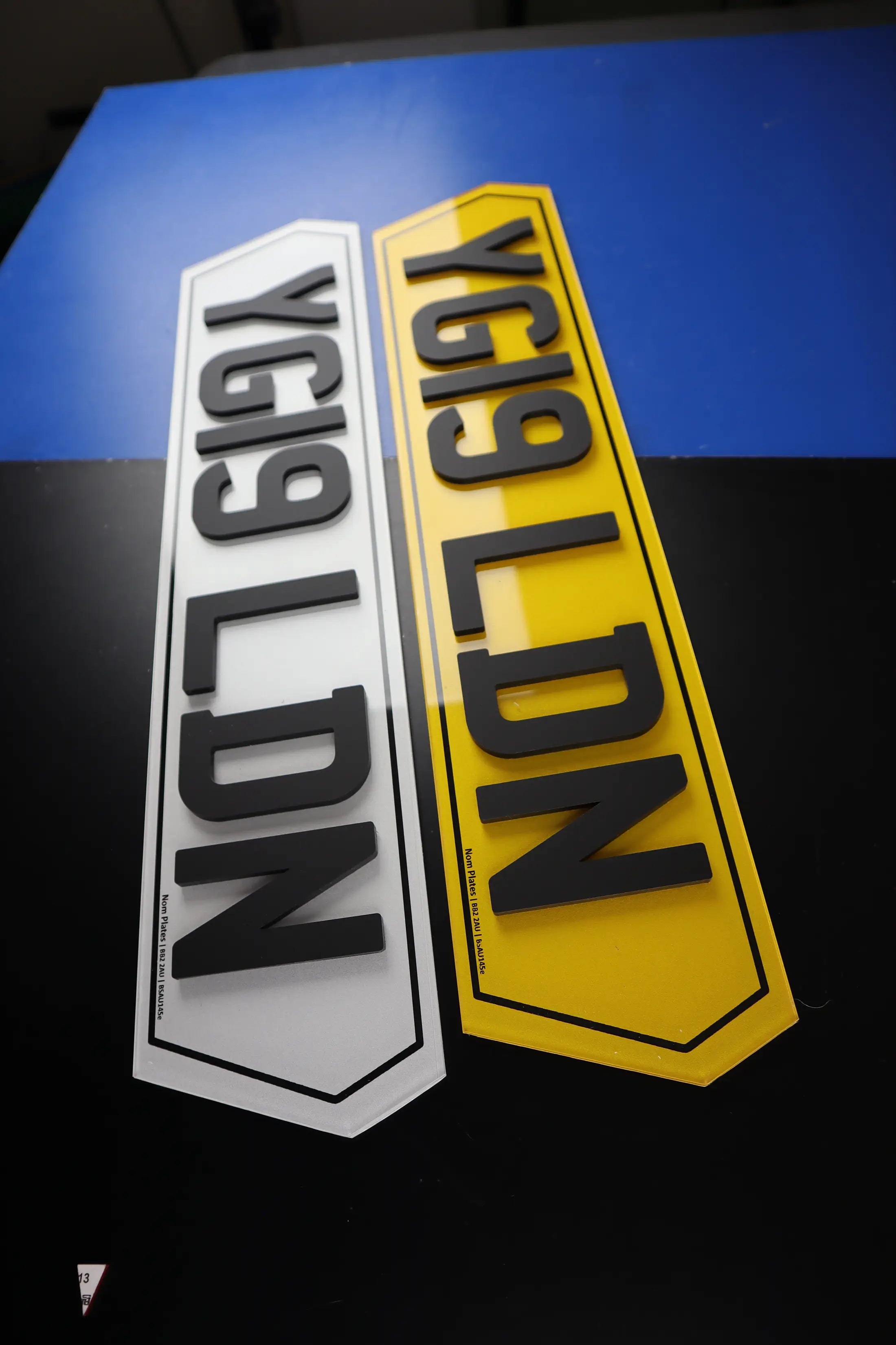 5mm Raised Lettering with Printed 2D Border Custom Hex Plate LB76