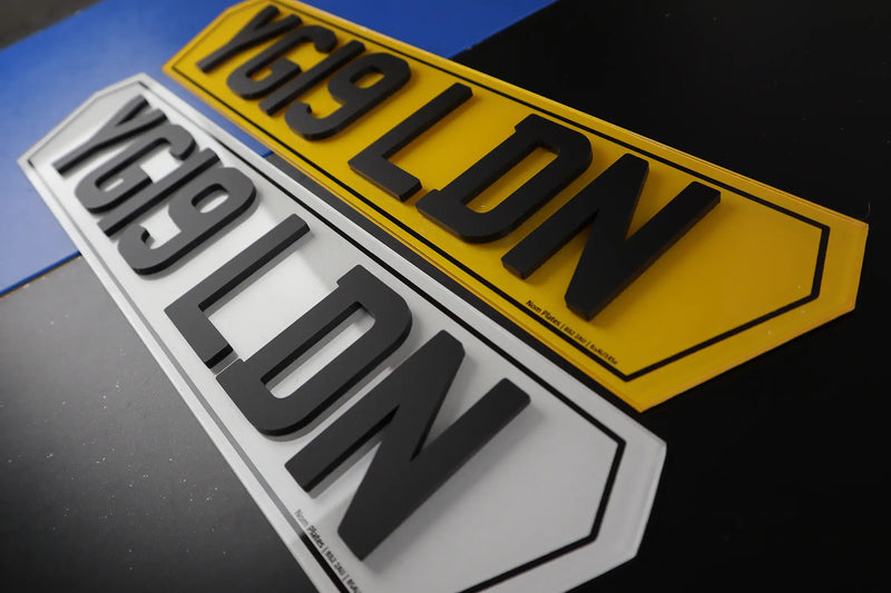 5mm Raised Lettering with Printed 2D Border Custom Hex Plate LB76