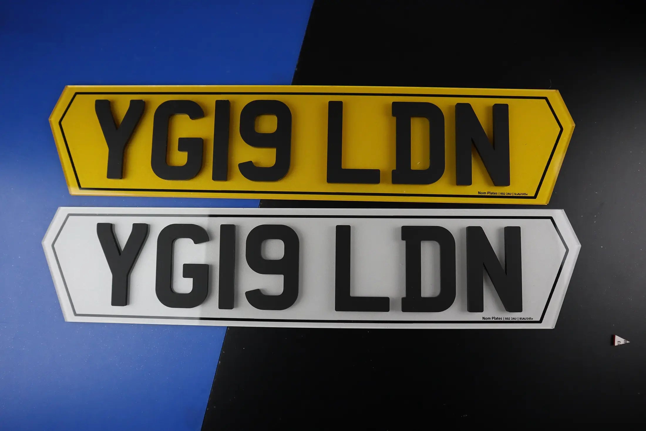 5mm Raised Lettering with Printed 2D Border Custom Hex Plate LB76