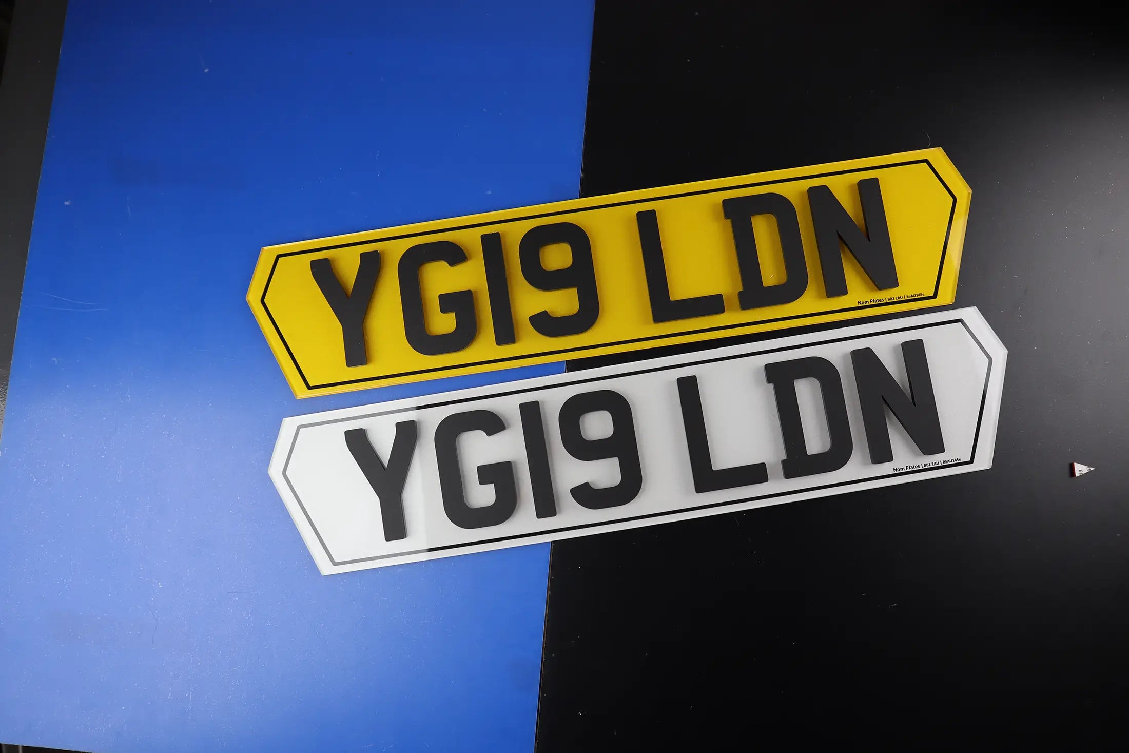 5mm Raised Lettering with Printed 2D Border Custom Hex Plate LB76