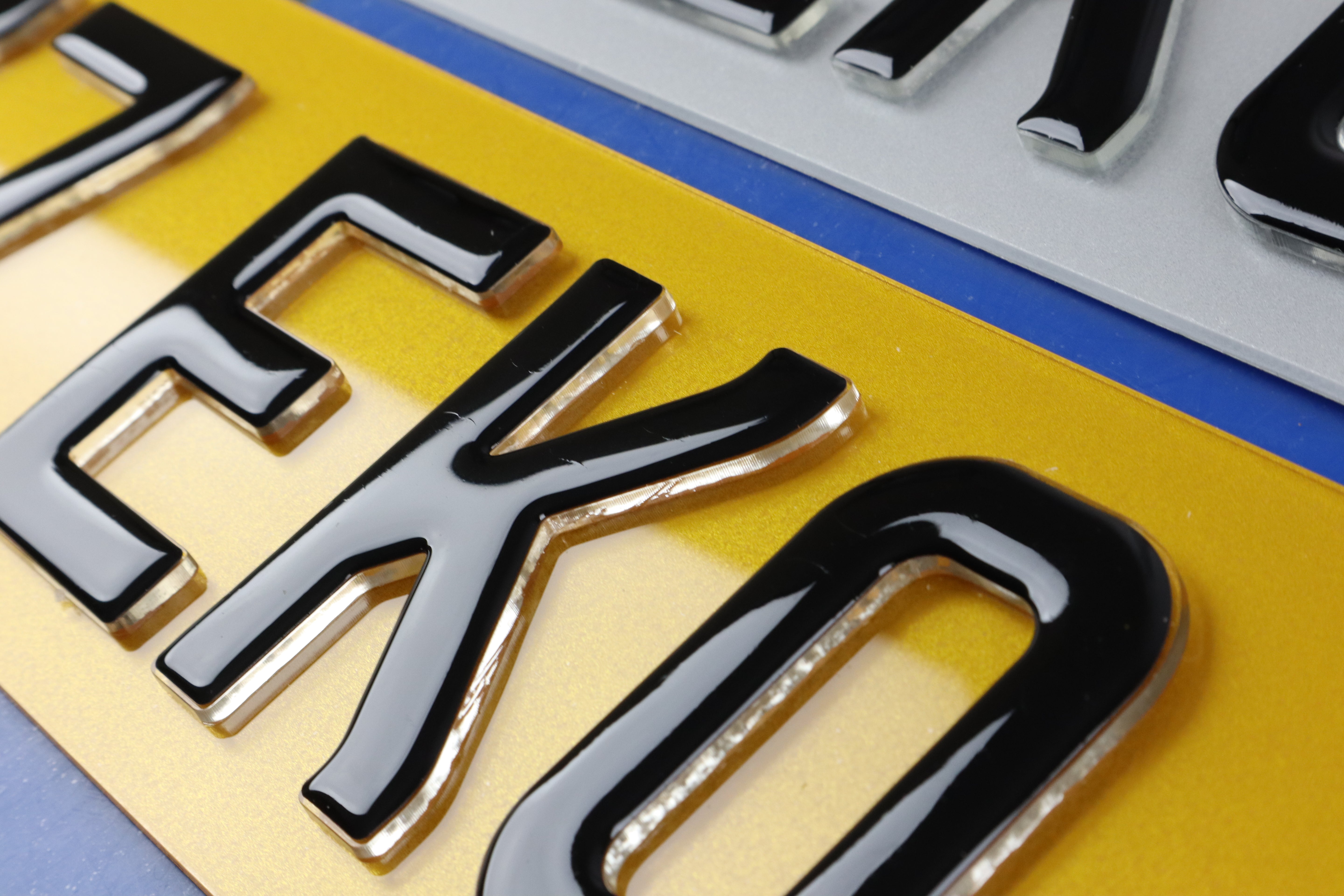 Float Effect Topped Krystal Road Legal Number Plates