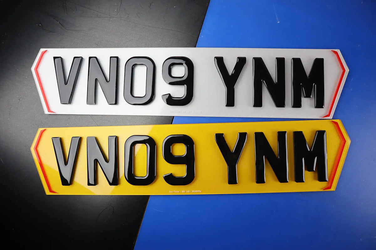5mm Gel Hex Number Plates with Red Hex Edge Borders Lookbook Pair LB103