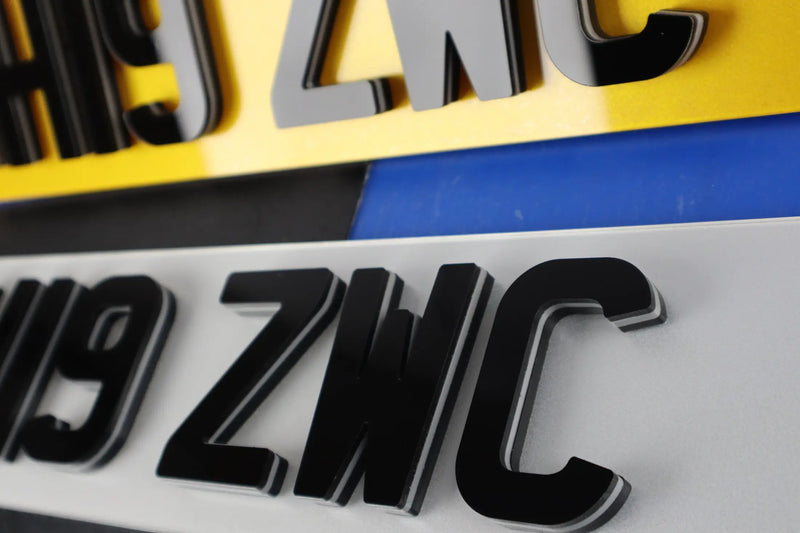 9mm Oreo Triple Layer 4D Number Plates Lookbook Pair LB108