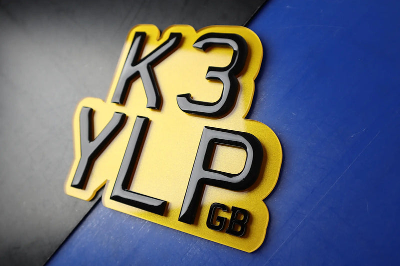 5mm 4D Gel Motorbike Bubble Plate with Corner GB Text Lookbook LB121