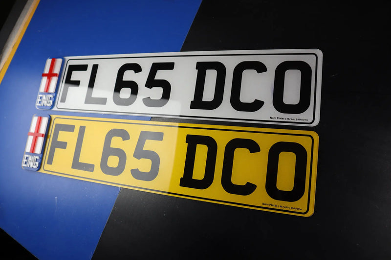 2D Printed Number Plates with Printed Border and Large 4D England Flag Lookbook Pair LB123