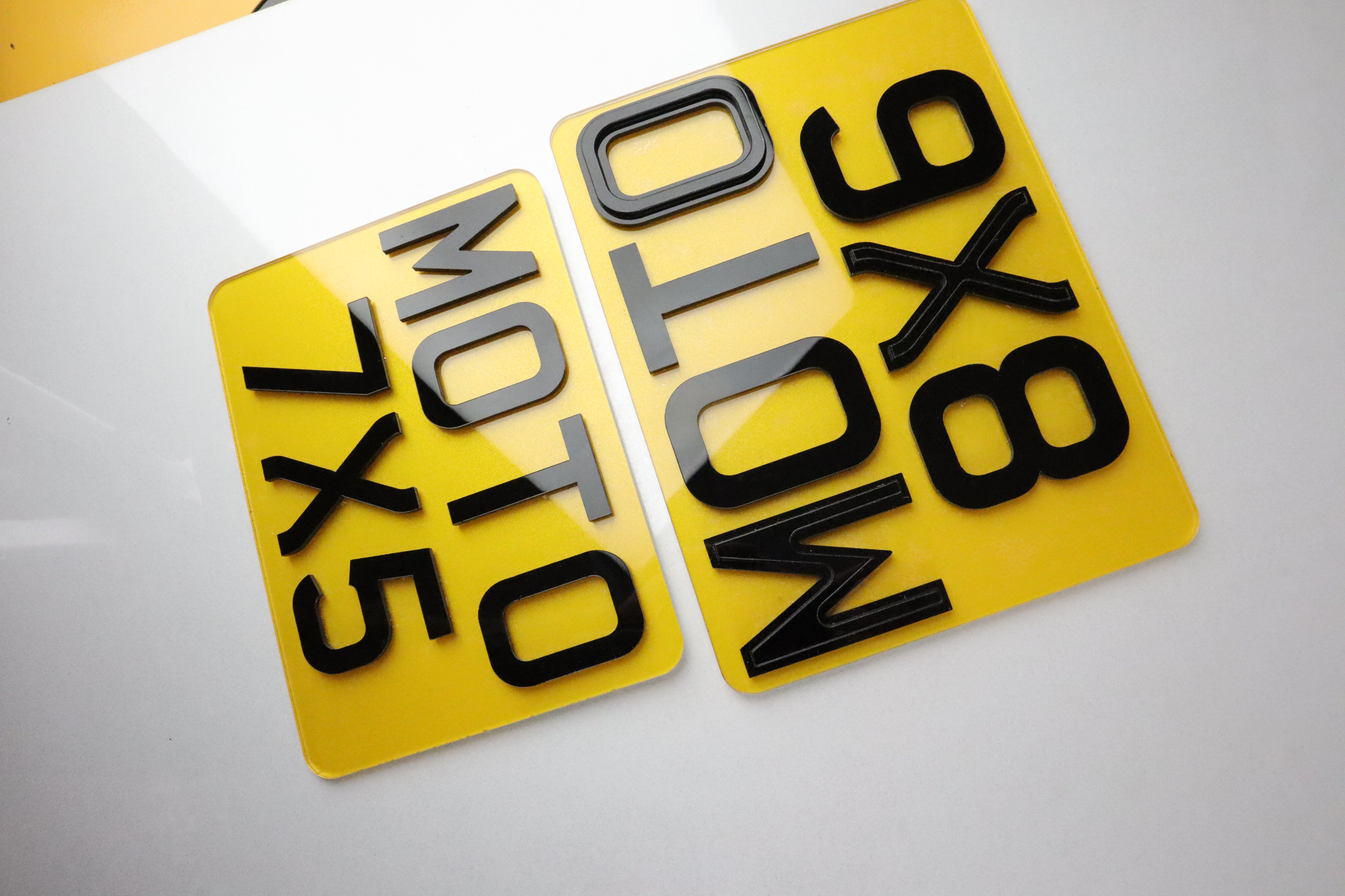 Custom Motorbike 3D & 4D Number Plate - Diverse Styles & Bespoke Designs