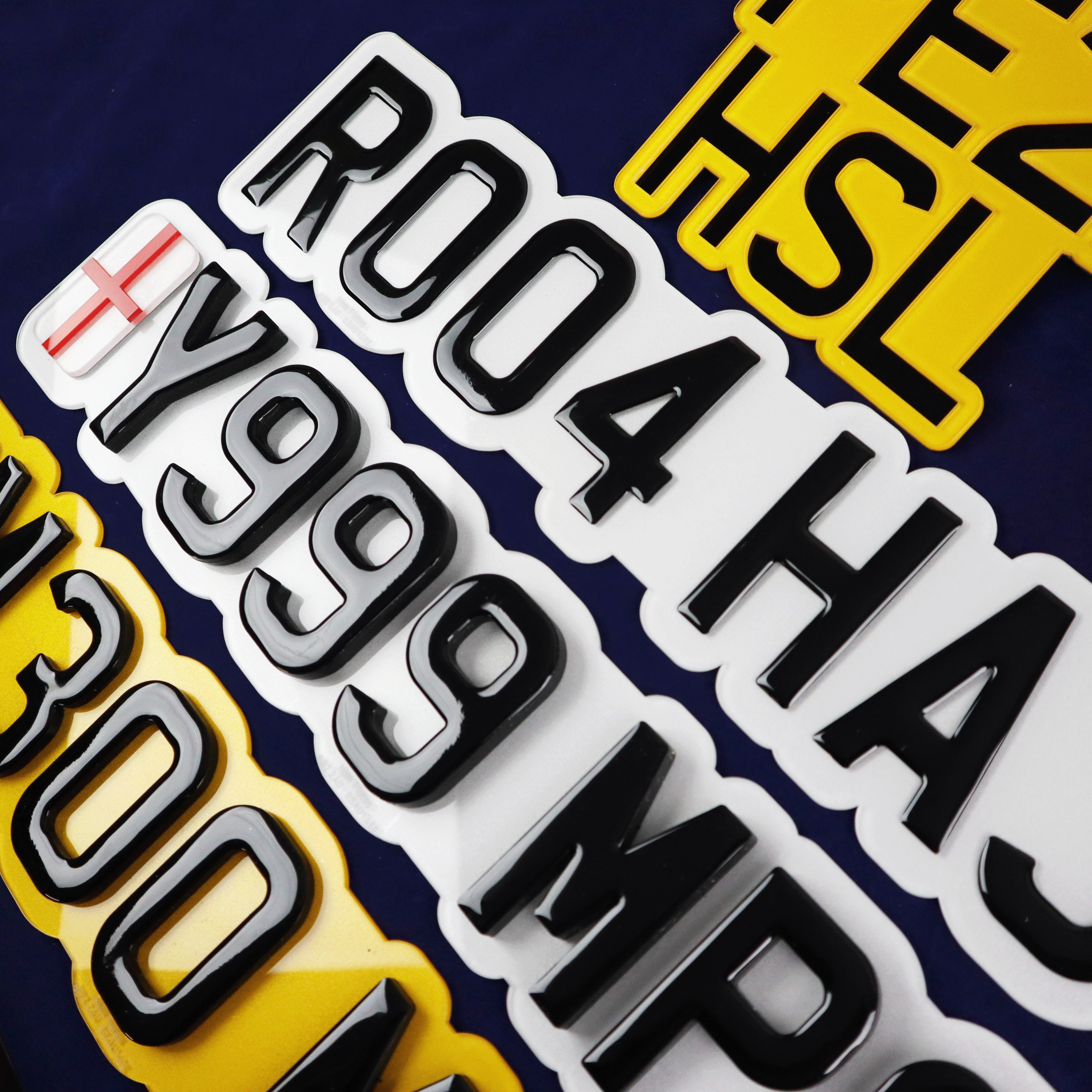 Luxury Bubble Contoured 4D Number Plates - Road Legal