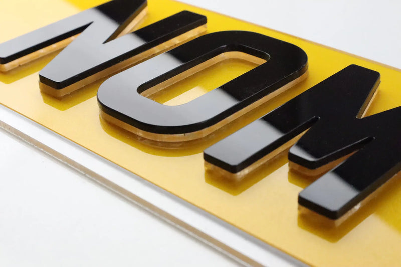 Number Plate by Style - Float Acrylic