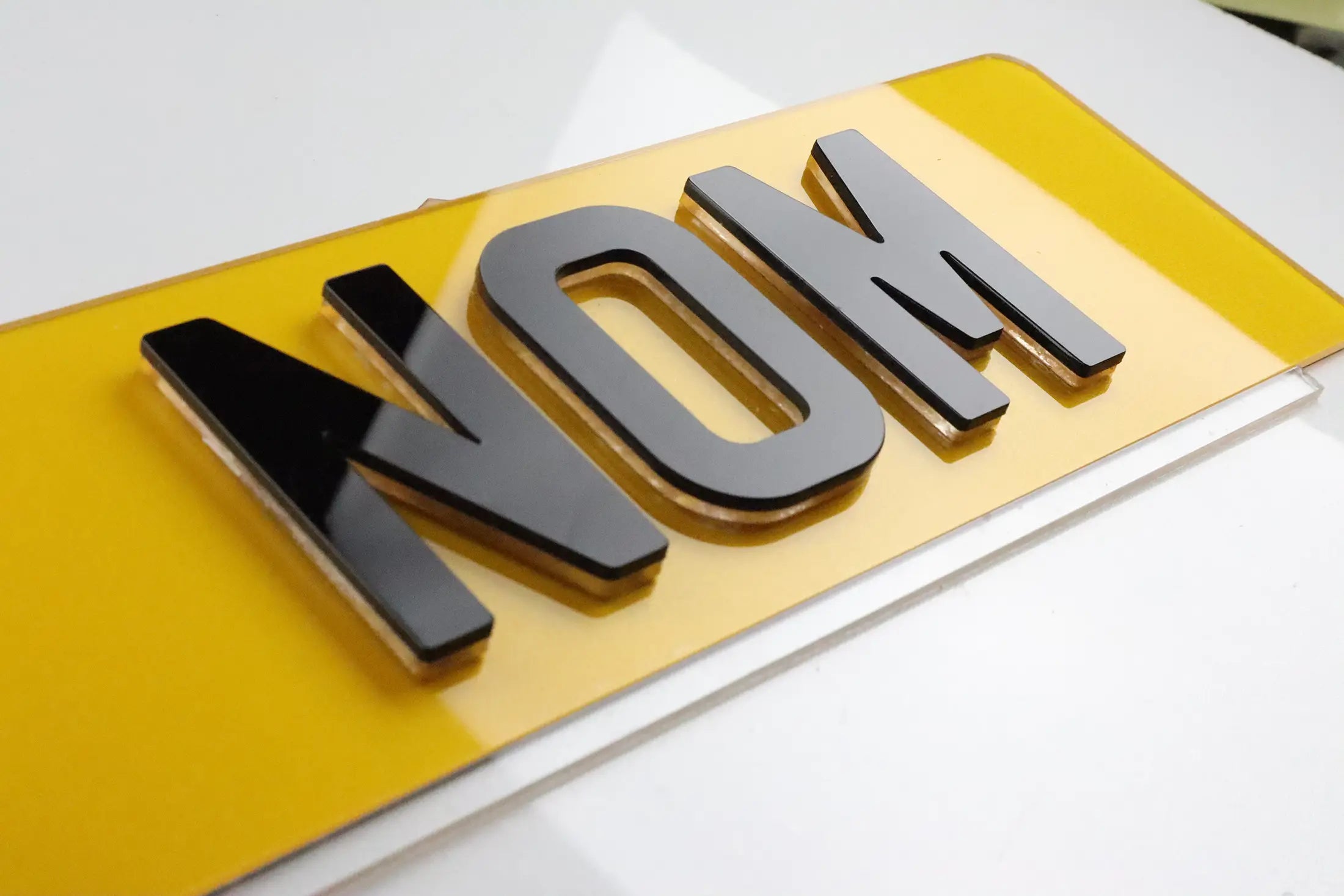 Number Plate by Style - Float Acrylic