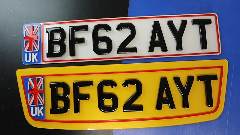 Bespoke Bentley Number Plates with Extra-Thick Gel and Custom Red Borders LB31